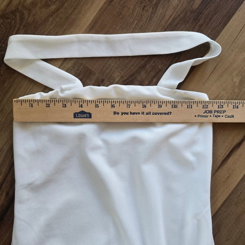 HTZMO Halter Maxi Dress Women Medium White Column Minimalist Sleek Old Money - Picture 10 of 13